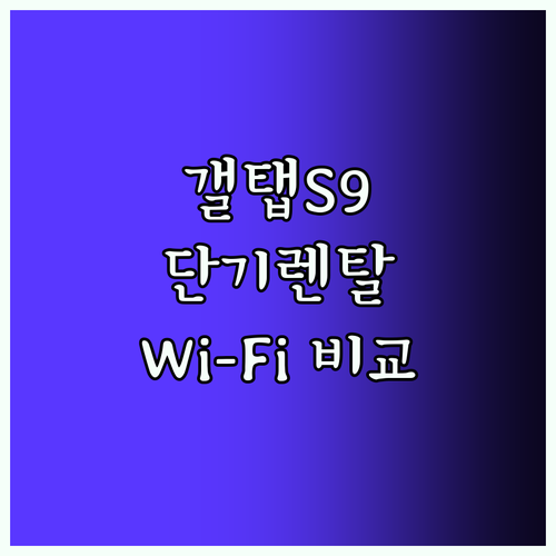 갤럭시탭 S9 단기 렌탈 후기 Wi-Fi 모델 비교 분석